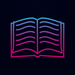 Sticker - Open book sketch nolan icon. Simple thin line, outline vector of education icons for ui and ux, website or mobile application