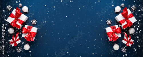 Fotografía Merry Christmas and Happy Holidays greeting card, frame, banner