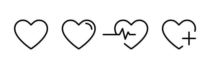 heart icon in linear design isolated vector signs. medicine concept. medical health care. love passi
