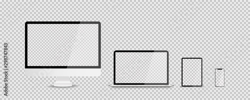 Fotomural Devices in realistic trendy design on transparent background