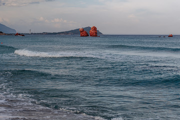 Wall Mural - The wonderful Cea beach with red rocks  in Ogliastra, Sardinia