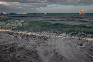 Wall Mural - The wonderful Cea beach with red rocks  in Ogliastra, Sardinia