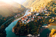 Vranduk castle in Bosnia. Aerial view.