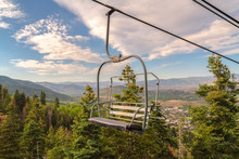 Chairlift Overlooking The Scenic Park City Utah Landscape On A Sunny Summer Day