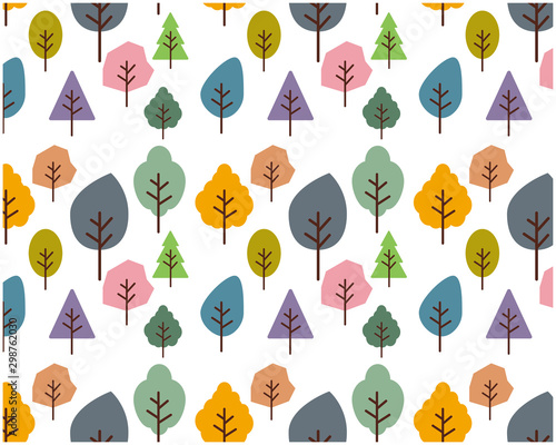 木 森 冬 ポップ イラスト メッセージカード 背景 可愛い Stock Vektorgrafik Adobe Stock