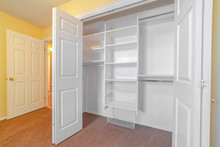 Empty White Built In Closet Or Wardrobe Interior