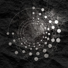Wall Mural - radial halftone dots in circle form. fireworks explosion background. circular design element. abstra
