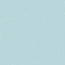 Abstract Hipster Christmas Fashion Design Print Seamless Pattern - Starry / Snowy Day, White Dots On Blue Background.