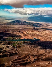 Aerial Photograph, View Lake Mead. Nevada, Las Vegas Desert.