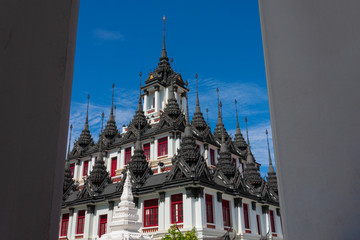 metallic castle 3 places left in the world(Loha Prasat), Wat Ratchanadda thailand