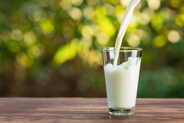 milk pouring into glass