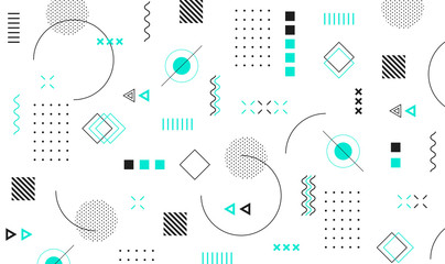 Mega set of memphis design elements, template for your project. Big colorful vector collection