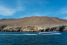 The Paracas Candelabra, Also Called The Candelabra Of The Andes, On The Ballestas Islands (Peru)