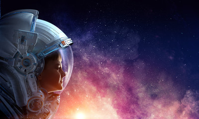 Wall Mural - exploring outer space. mixed media