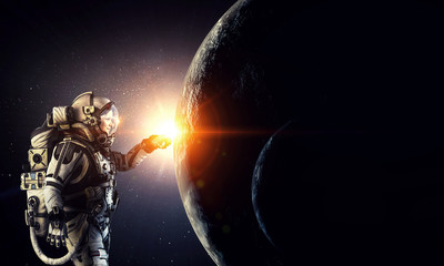 Wall Mural - exploring outer space. mixed media
