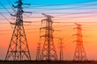 © zhao dongfang - High voltage tower silhouette and sky landscape at dusk