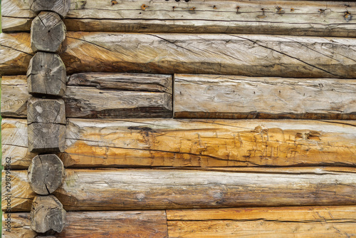 Wall of rural log house Tableau sur Toile