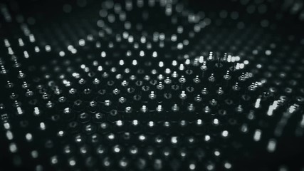 Wall Mural - technology matrix of hex. abstract vj loop. loopable 3d render animation with depth of field and mot