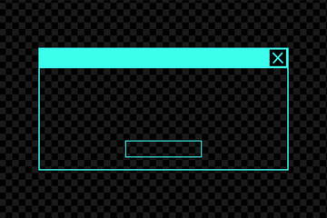 Wall Mural - System message dialog box. Neon error or information window frame.