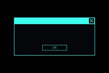 Wall Mural - System message dialog box. Neon error or information window frame.