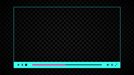 Wall Mural - blank web player interface. contrast and punchy neon theme.