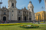 Fototapeta  - Facade of Cathedral of Lima (Peru)