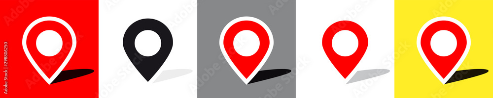 Location pin on different backgrounds - obrazy, fototapety, plakaty 