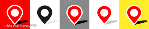 Fotografía Location pin on different backgrounds