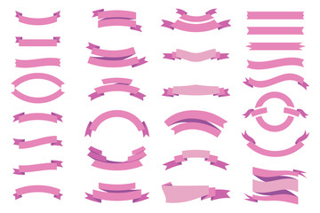 Ribbons banners icon vector set, flat design illustration