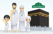 Hajj and Umrah Family Illustration
