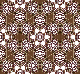 Wall Mural - Arabesque Traditional Wooden Marquetry Seamless Pattern