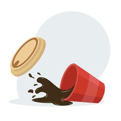 Hot Spilled coffee Paper cup vector