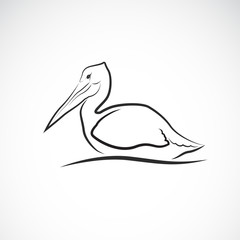 Wall Mural - Vector of Spot-billed pelican bird (Pelecanus philippensis) on white background. Wild Animals. Easy editable layered vector illustration.