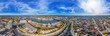 360° aerial panorama of mannheim and ludwigshafen