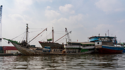  Sunda Kelapa port cityscape, Jakarta, Indonesia