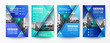 © kraphix - modern blue and green design template for poster flyer brochure cover. Graphic design layout with triangle graphic elements and space for photo background