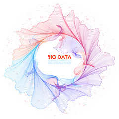 Vector abstract colorful big data information sorting visualization. Social network, financial analysis of complex databases. Visual information complexity clarification. Intricate data graphic