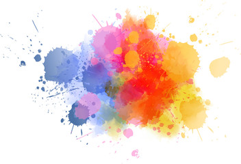 Wall Mural - Multicolored splash watercolor blot