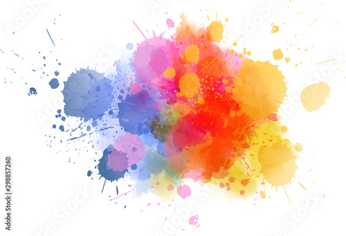 Fotomural Multicolored splash watercolor blot
