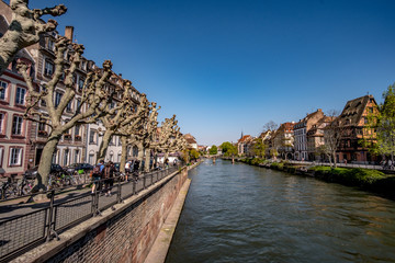 View over river Ill in Strasbourg, Alsace, France