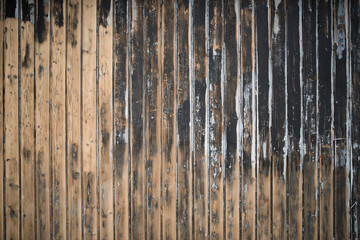 Fototapete - Shabby wooden wall with paint rests