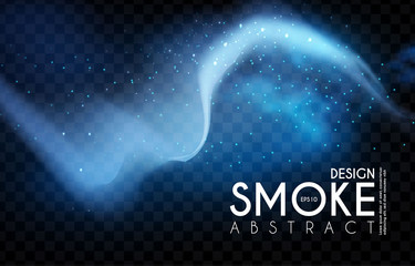 Canvas Print - Abstract transparent light wave and smoke effect. Magic mist.