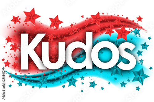 Kudos word in stars colored background Poster Mural XXL