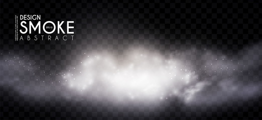 Canvas Print - Fog, mist and smoke steam clouds. Transparent effect. Depth design.