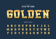 © Surachat Khongkhut - Gold font and cartoon alphabet vector, Golden typeface and number design, Graphic text on background