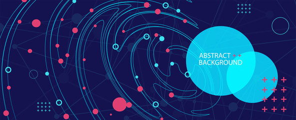Template for science and technology presentation. Plexus style background.