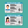 ID card with man and woman photo.