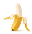 canvas print picture - Peeled banana