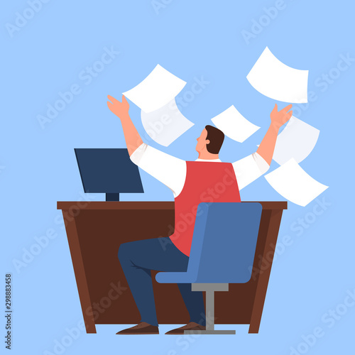 Cuadros en Lienzo Man having stress in deadline and overworking