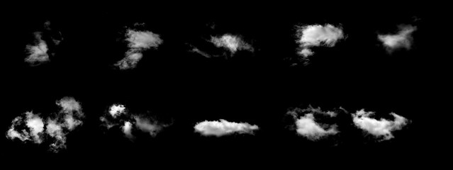 Wall Mural - white cloud with black background